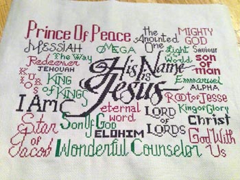 His Name is Jesus stitched by Jenn Boggess
